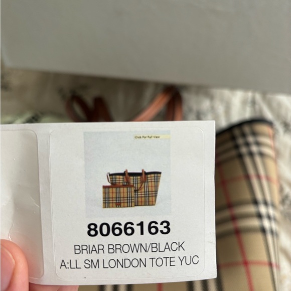 Burberry Beige and Brown Checkered Tote with Pouch - Picture 4 of 6